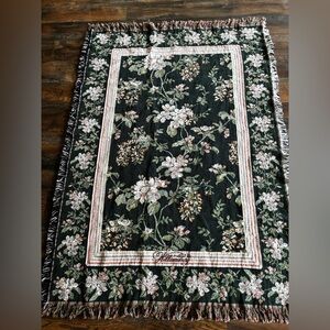 Colonial Williamsburg cotton floral throw, vintage 42x66 inches